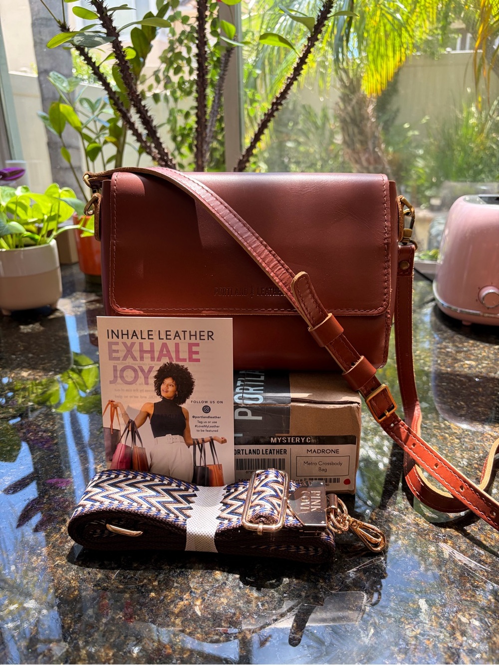 Portland Leather Madrone Medium Metro with Extra Crossbody Strap